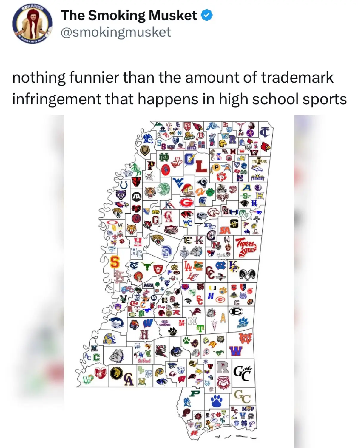 What was your school team’s logo? 😂 (Via smokingmusket ) #school #sports #highschool #team #logo 