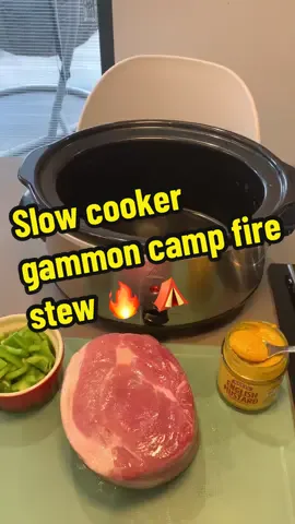 Slow cooker camfire gamon stew #fyp #fypシ゚ #foodtiktok #FoodLover #slowcooker #Recipe #mealideas #slowcookerrecipe #delicious #campfirestew #gammon  Gammon joint  1 and half tins of beans  1 tim chopped tomatoes  1 green pepper  2 onions  English mustard  Garlic  Tomatoe puree Smoked paprika  End result on next video enjoy 