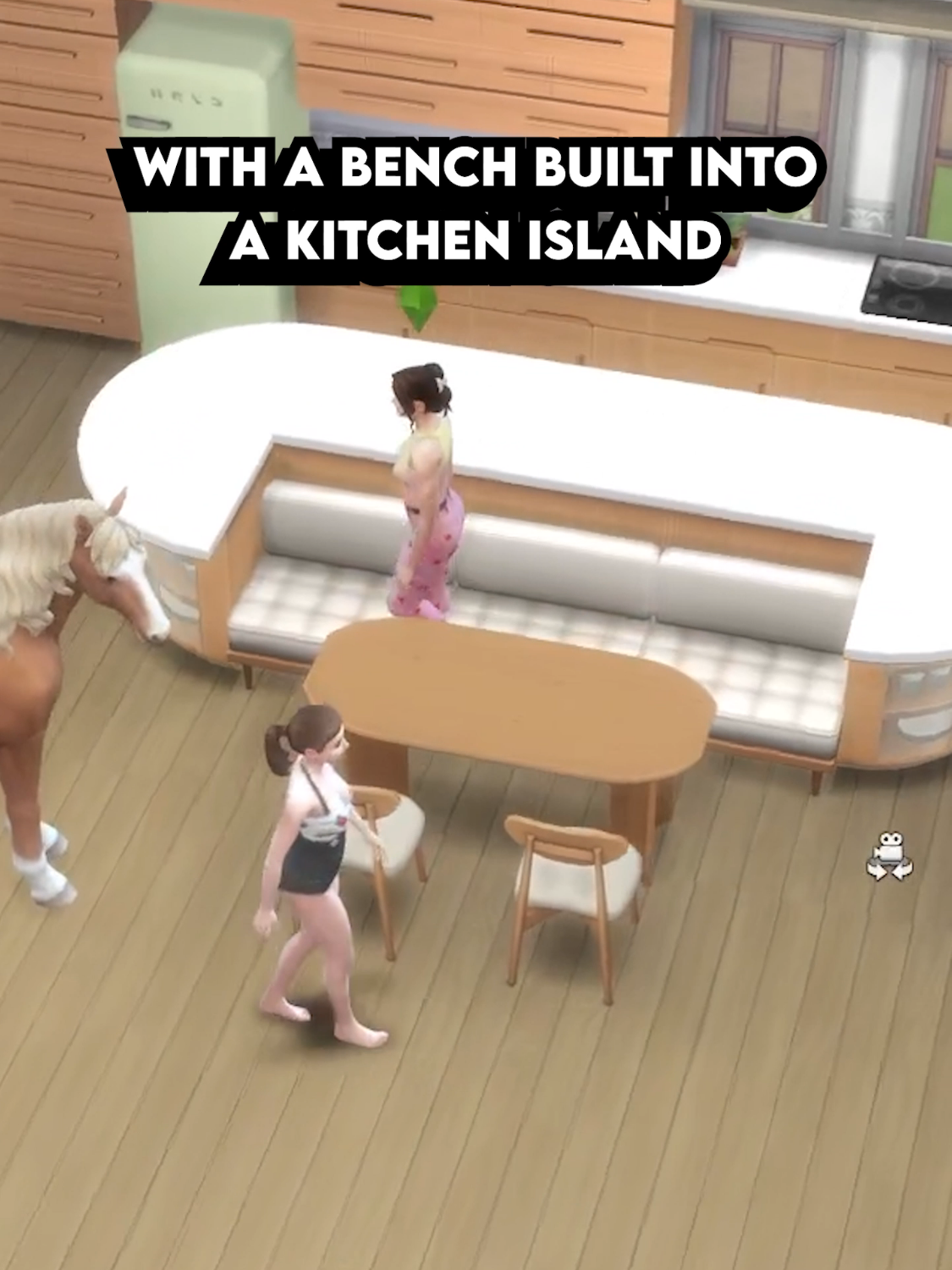 How to make this built-in dining table kitchen island #thesims4 #sims4 #sims #thesims