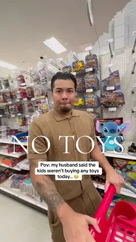 …but somehow he still ended up in the toy aisle 😮‍💨 #dadsoftiktok #MomsofTikTok #funny #couples #couplescomedy #marriedlife #family #foryou #fyp