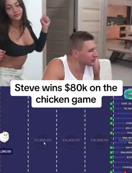Steve wins $80k on the chicken game #stevewilldoit #kickstreaming 