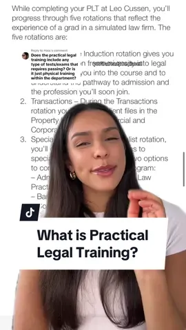 Replying to @Hala. Practical Legal Training is not just training at your firm, it is a seperate course run by an external provider #lawstudent #law #lawyer #lawschool #plt #practicallegaltraining 