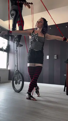 Haunted marionette from the 1920’s is awakened in the 21st century!@Harlequin Grim  #fypシ゚viral  #circus #clowncore #couplegoals #balance #haunted