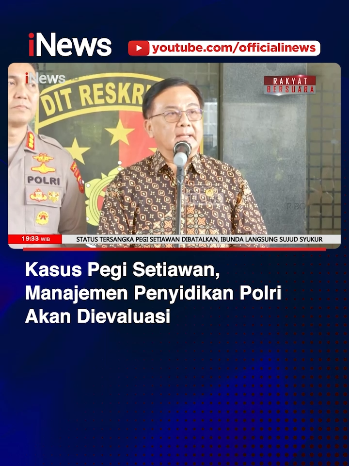 Polda Jabar segera melaksanakan putusan majelis hakim Pengadilan Negeri (PN) Bandung yang mengabulkan gugatan praperadilan Pegi Setiawan. Peristiwa ini juga akan dijadikan sebagai bahan evaluasi tentang manajemen penyidikan ditubuh Polri. BEL Selengkapnya: https://youtu.be/mv67Qmh6Rhg #iNewsRoom #pegisetiawan #kasusvina