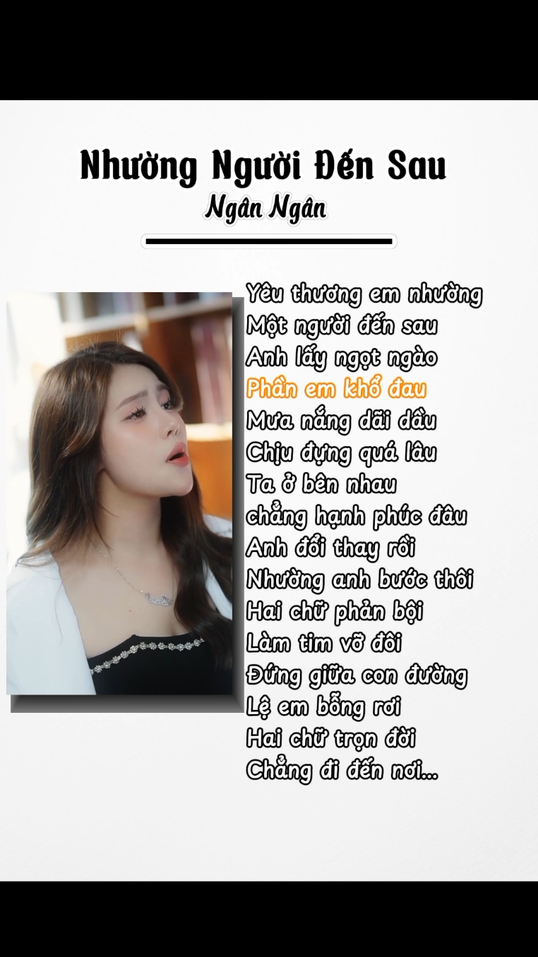 Yêu thương Em nhường... một người đến sau. #nhachaymoingay #nhacnaychillphet #lyrics #tamtrang #nhachay #nhuongnguoidensau