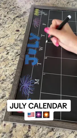 July = my favorite month  #calendar #calendargirl #calendarart #julycalendar #chalkboard #chalktok #chalkmarkers #satisfying #july #july4th #julybaby #monthly #calendarsoftiktok #sahmsoftiktok 