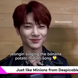 I've been smiling at this compilation like an idiot for the past 5 mins he’s too cute 😂🤣#straykids #straykidsstay #straykidsjeongin #jeongin #innie #minion #bananapotato  