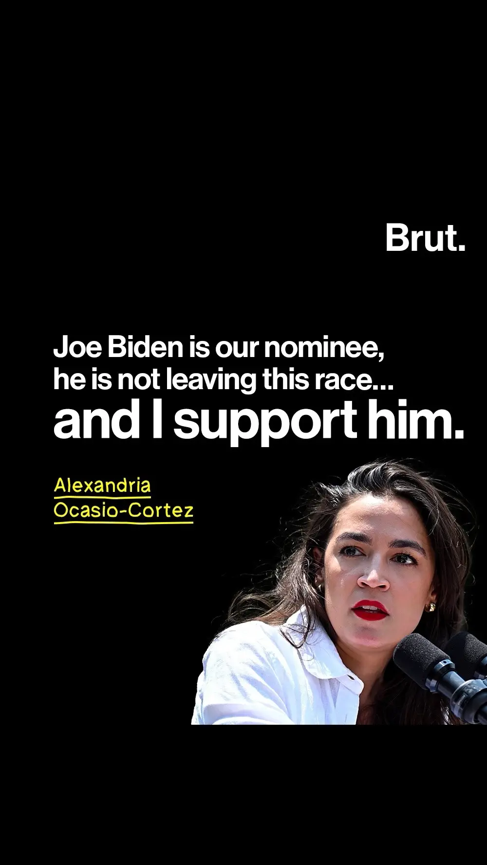 AOC came out in support of President Joe Biden on Monday amid growing calls in the Democratic Party for Biden to drop out of the 2024 presidential race. This is what she said:  “[Joe Biden] made clear then and he has made clear since that he is in this race. The matter is closed. He has reiterated that this morning, he has reiterated that to the public. Joe Biden is our nominee, he is not leaving this race, he is in this race, and I support him. Now, what I think is critically important right now is that we focus on what it takes to win in November because he is running against Donald Trump, who is a man with 34 felony convictions, that has committed 34 felony crimes, and not a single Republican has asked Donald Trump to not be the nominee.” Steven Ferdman/Getty Images #2024 #biden #trump #aoc 