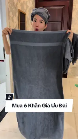 Combo 6 cái khăn tắm, lau mặt, lau toàn thân, lau đầu với giá ưu đãi #khantam #khantamcotton #muataitiktokshop #giadungtienich #vtvcab #tieulinhsan  