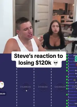 Steve’s reaction to losing $120k 💀 #kickstreaming 