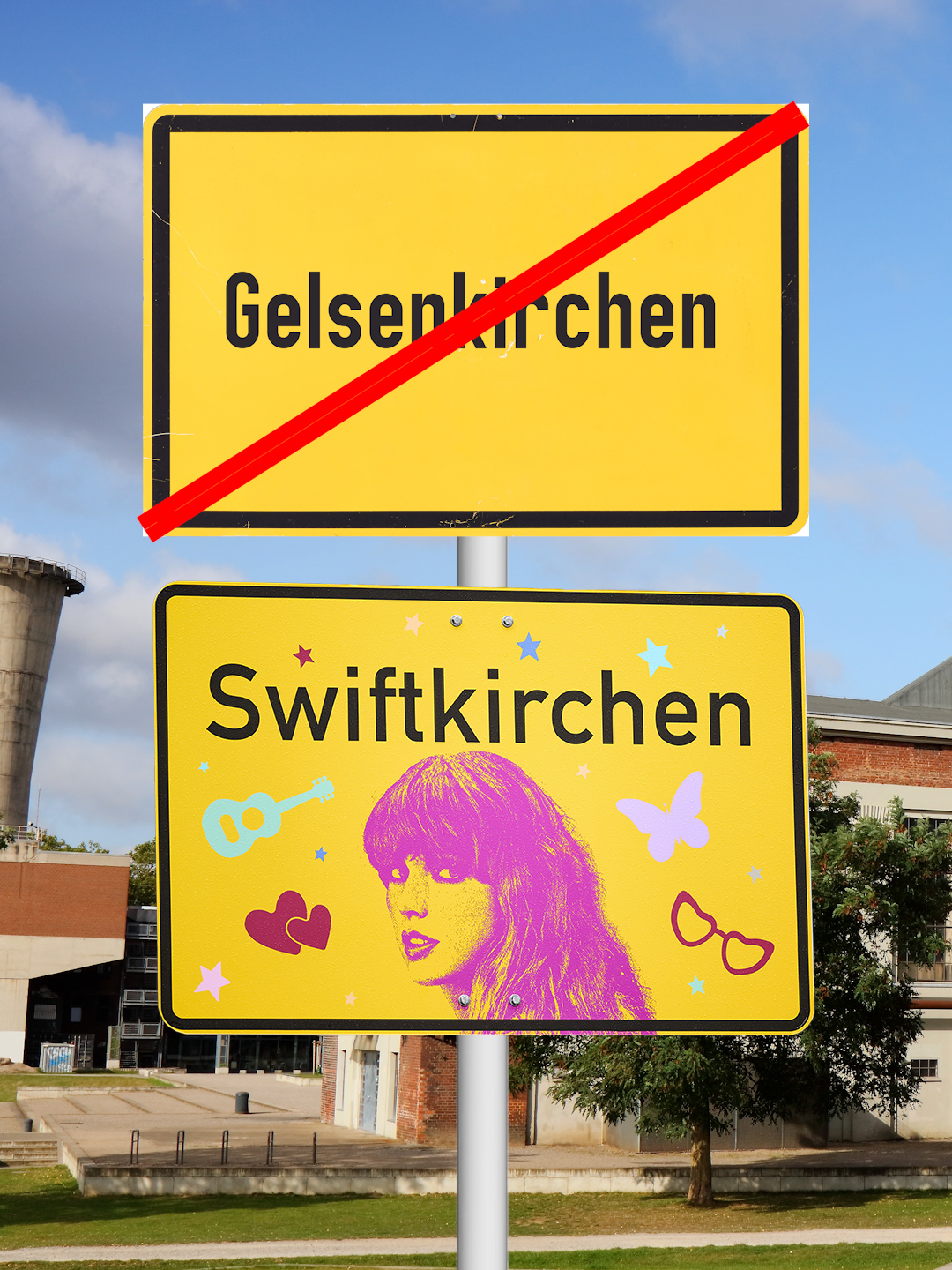 Gelsenkirchen war gestern - Swiftkirchen is the new normal. Denn jetzt wo Taylor bald in town ist, legt die Stadt im Pott den roten Teppich aus 😂 #taylorswift #taylorswifttok #taylorswifterastour #taylorswiftedit #swift #swifttok #erastour #swiftkirchen