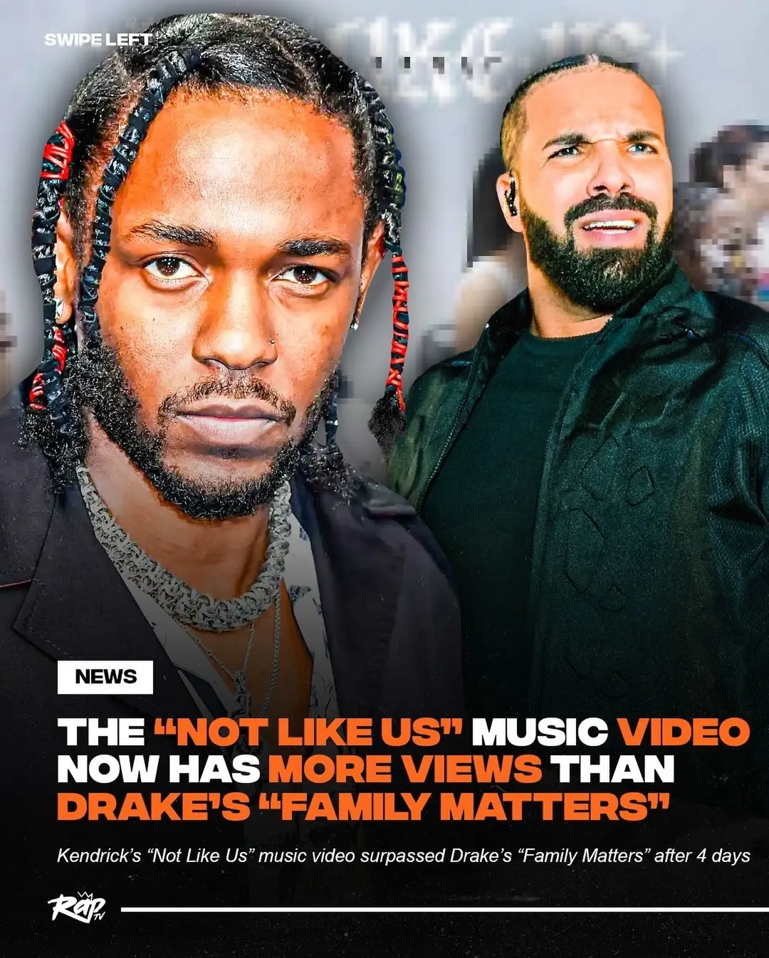 #KendrickLamar’s #NotLikeUs has surpassed #Drake’s “Family Matters” in just 4 days‼️👀 Which video did y’all like more⁉️ #RapTV #kendrick #drizzy #kendricklamaredit 