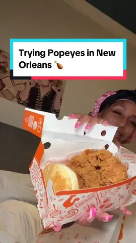 Trying Popeyes in New Orleans 🍗 #foodwithchanell #fyp #neworleans #popeyes #empowerblack #nola @Popeyes 