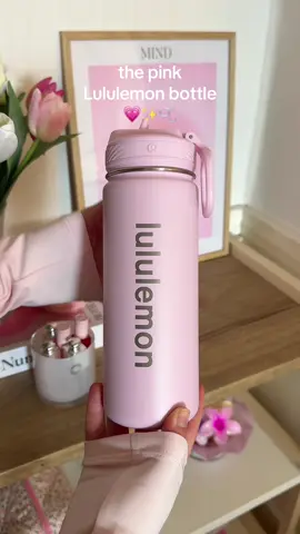 This Lululemon bottle is literally a pink dream!🥹💓☁️ #pink #pinkbottle #lululemon #lululemonhaul #waterbottle #pinkaesthetic #itgirl #girly #asmrsounds #cleangirl #fyp 
