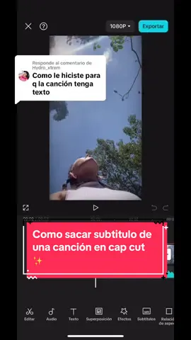 Respuesta a @Hydro_xtrem como sacar el subtítulo de una canción en capcut #capcut 