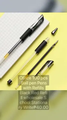 Office 100 pcs Ball pen Pens with Refills Black Red Refill wholesale School Stationary Write tools under ₱40.00 Hurry - Ends tomorrow! #bestseller #goodquality  #TikTok #fyp  #veryaffordableprice👌  #visitmytiktokshopguys😊 