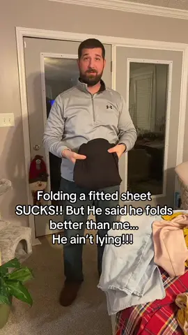 I watched this too many time!! Why he so cute!! 🥰🥰🥰  this needed to come out of drafts #foldingclothes #fittedsheet #ilovemyhusband #marriedlife #fypage #giggles #lovehim #husbandwife #husbandsoftiktok #husbandandwife 