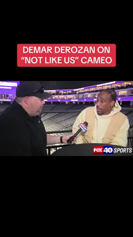 #DemarDerozan speaks on his cameo in #KendrickLamar’s “Not Like Us” music video and shares that he still has love for #Drake 🔥 “Love Drake, always can play him. But Kendrick damn near family.” 🎥: fox40news, SeanCunningham/IG