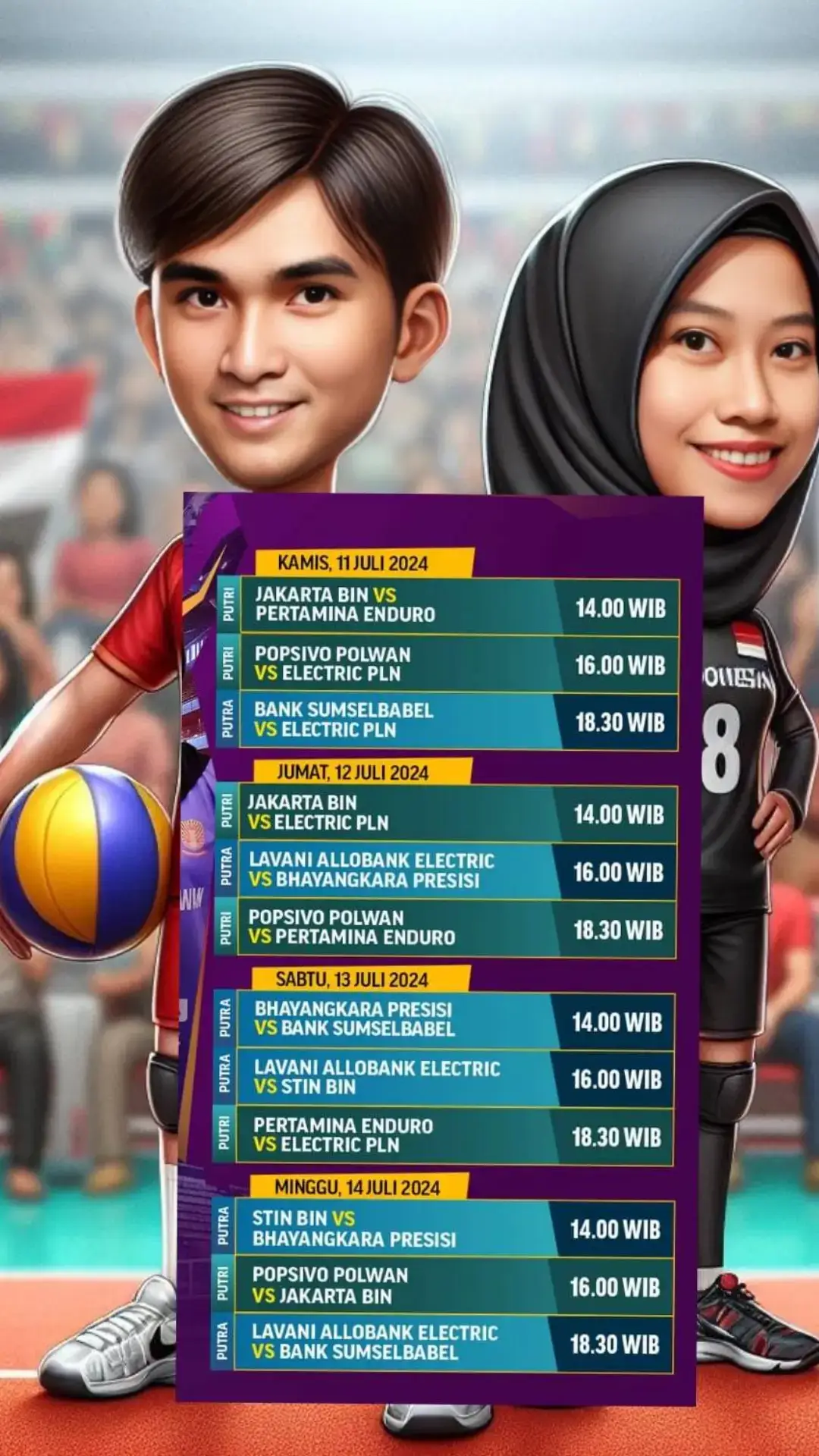 Jadwal Lengkap Final Four Putaran 2 di Semarang, Siapa nih yang meraih juara ,apa masih bertahan team Lavani dan Jakarta Bin ... #Proliga2024 #finalfour #finalvolleyball #creatorzvolleyball 