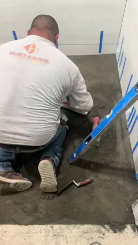 Preparation of Shower Pan Floor, Floating  With Cement To Get Slope For The Shower Drain ✔️ #handicap #waterproof #leveling #cement #shower #bathroom #handicapshower #waterproof 
