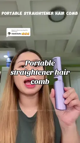 Replying to @Mommyjuday28 buy here➡️@Its me_quia ⬅️ portable straightener hair comb 🥰🥰🥰#fyp #foryoupageofficiall #hairstraightener #portablestraightner #viral #trending #tiktokbudol #tiktokbudolfinds #rechargeable #tiktokbudolshop #affiliate #affiliatetiktok #smallaffiliate #affiliatetiktokshop #trending #hairstyle #quianefe