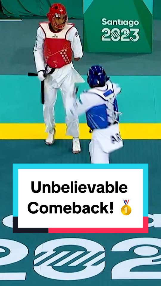 🥇 Unbelievable comeback! Juan Samorana from Argentina 🇦🇷 snatches victory in the final second to become the Parapan American Games #ParaTaekwondo Champion! #WorldTaekwondo #Taekwondo #Paralympics @paralympics @ParalympicsAmPC 