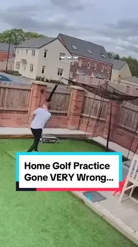When I first got this practice net I very quickly learnt that you shouldn’t push it up against a hard surface 🙈 Topped this shot and it perfectly caught the top edge of the wooden border and nearly sent me to the shadow realm. #golf #golftiktok #golftok #golfswing #golfclubs #golftips #golflife #drivingrange #callaway #accident @Callaway @Net World Sports 