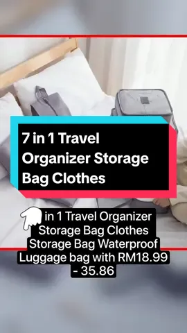 #produkterlaris MYQliving 7 in 1 Travel Organizer Storage Bag Clothes Storage Bag Waterproof Luggage bag with Zipper!RM18.99 - 35.86