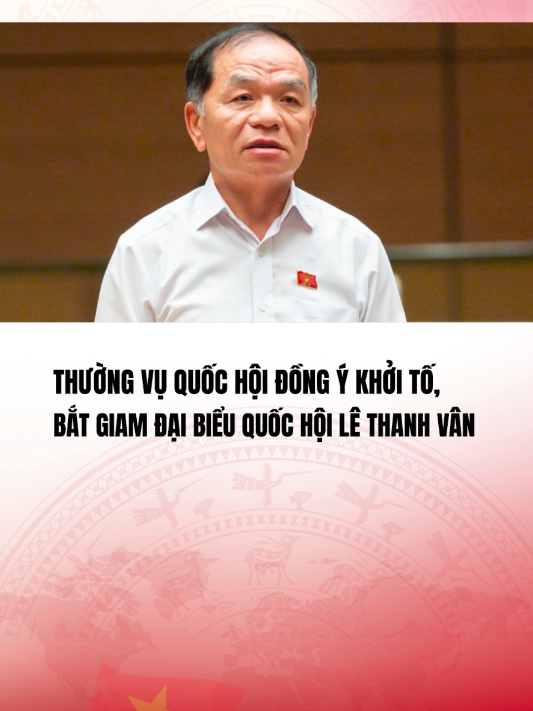 Thường vụ Quốc hội đồng ý khởi tố, bắt tạm giam, tạm đình chỉ nhiệm vụ đại biểu Quốc hội với ông Lê Thanh Vân#vtvcabtintuc#vtvcab#tiktoknews