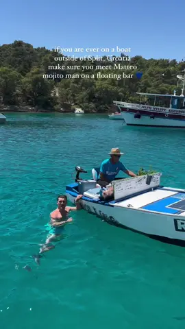 🍹✨ @birtalifolafs enjoying mojitos on a floating bar! If you're ever on a boat outside of Split, Croatia, make sure to meet the famous 