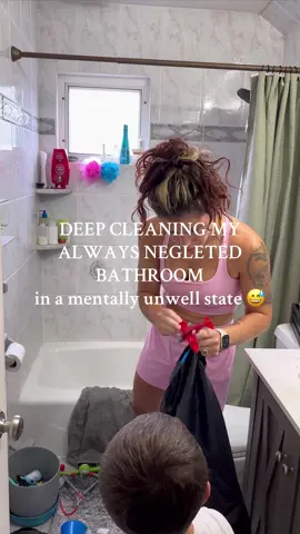 Pushing through . Thank you for pushing along with me 💜 #CleanTok #cleaning #bathroom #bathroomcleaning #deepclean #MomsofTikTok #MentalHealth #sobermom #boymom #cleaningasmr 