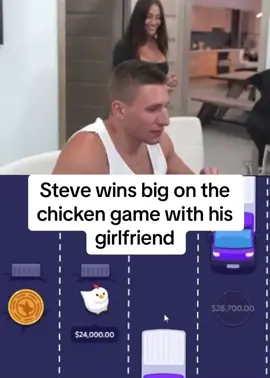 Steve wins big on the chicken game with his girlfriend #stevewilldoit #kickstreaming 