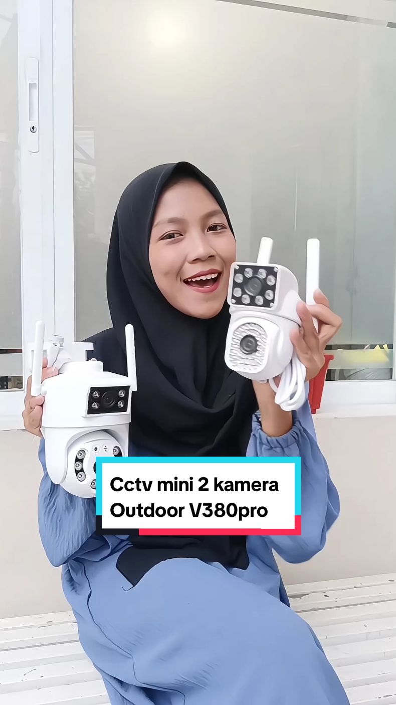 VN014 Cctv 2 kamera outdoor yang ukuran nya lebih mini #cctvdualcamera #cctvpantaulewathp #v380pro #wibgajian #shopmaster #promoguncang66 