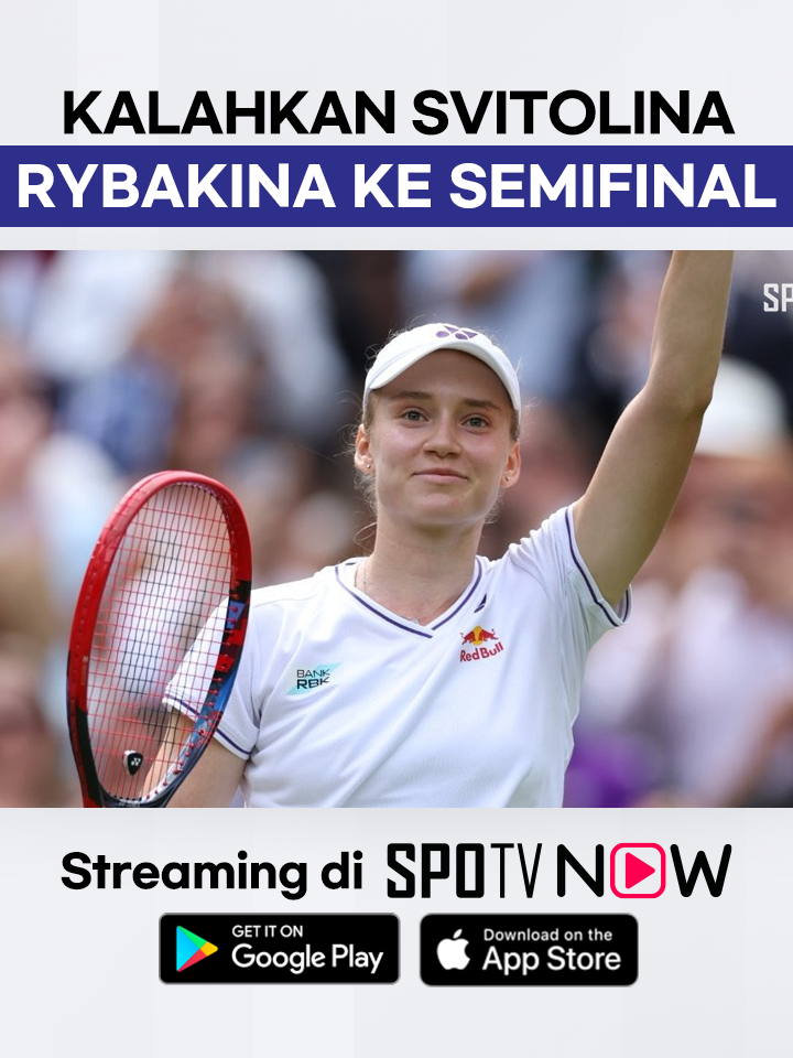 #Wimbledon 🎾 - Sang Juara Wimbledon 2022, Elena Rybakina lolos ke Semifinal usai kalahkan wakil Ukraina, Elina Svitolina Subscribe Tennis Pack untuk nonton Wimbledon dan US Open di SPOTV NOW! ⏭️ https://onelink.to/ppd9pg #SPOTV #SPOTVIndonesia #Tennis #Rybakina #OlahragaTikTok