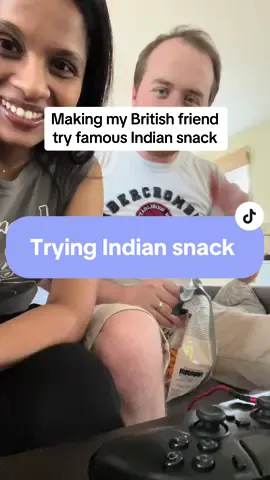 My British friend trying indian snack (Part 1) #indiansnack #indiansnacks #britishfriend #tryingfood #tryingnewthings #tryingsnacks #tastetest 