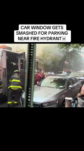 Imagine coming back to you car like this #fail #carfail #firehydrant #fire #firefighter #emergency #carfail #accord 