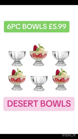 6pc DESERT bowls / ICE cream bowls £5.99 #offer #uk #TikTok #sale #bigsize #luton 