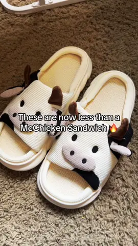 These are now less than the price of a McChicken Sandwich, available in all sizes, color schemes, for men & women!! Step your game up with these comfy cow slippers!! 👇 #foryou #cow #slippers #comfy