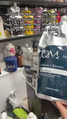 uốn duỗi thế hệ mới Q-max90 uốn siêu sóng ép siêu thẳng có 2 loại thuốc yếu và khoẻ thuốc khoẻ ph 9.0 thuốc yếu ph 7. hương nhẹ nhàng thông số ABC gói A(mềm hoá,B(dập uốn,C(dập ép)#mptoc1710 #hastag #uonduoi #danhchosalon #xuhuong 