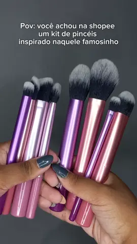 kit de pincéis da shopee que é inspirado no famosinho 💖 #fy #maquiagemtiktok #shopee #lojachoice #comprinhasshopee #comprinhas #maquiagem 