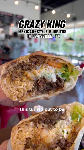 ✨NOW OPEN✨ @crazykingburritoch is now serving up CRAZY burritos 🌯🔥 This turned out to be one of the best burritos we’ve tried in DFW. Located in Lewisville, Crazy King Burrito is actually a concept from Conzumel, a small island in Mexico where they spent years perfecting their salsas. All their burritos can be made into a bowl, and our favorites were the #2 Asada, which is their most popular option, and the #8 Crazy King Burrito, known for its massive size and combination of shrimp and asada. FAVE MENU ITEMS: #8 The Crazy King Burrito: Our surf and turf with shrimp and asada—it’s massive and packed with meat! #2 Asada: The most popular option because the #8 is a serious feast! #9 Crispy Cali: A fun twist on a classic burrito! #11 Chorizo Y Papa: A flavorful breakfast burrito available all day! Queso and Bean Dip: Delicious and a must-try with queso! P.S. All of our burritos can be made into a bowl! 📍4820 State Hwy 121 Unit 100 Lewisville, TX  75056 ⏰ Open Daily! 10am-9pm@Crazy king Burrito 🌯 