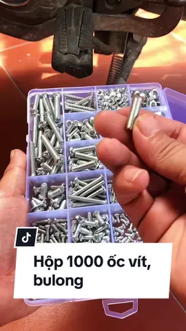 Hộp 1000 ốc vít, bulong, eru để lắp ráp sửa chữa đồ đạc máy móc khi cần khá tiện lợi. #hopocvit1000con #hopocvit #ocvit #bulong #donghedien 