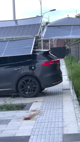 Charging the Electric Car with Solar Panels… #car #sun #trending #tiktok 