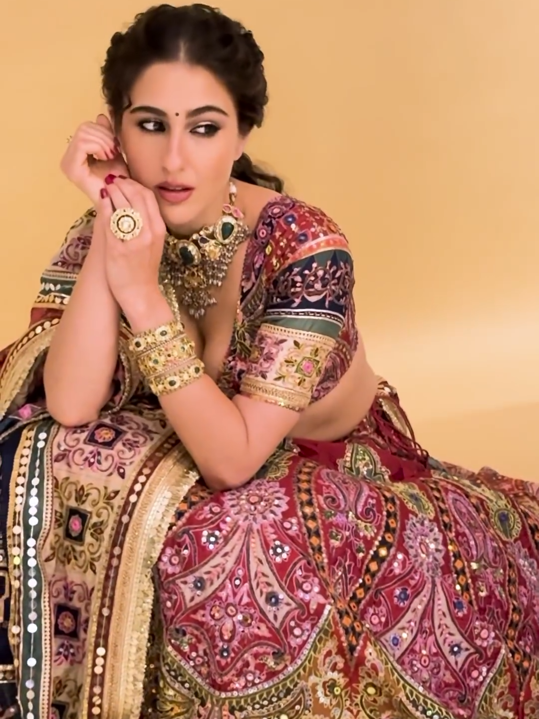 #saraalikhan radiating the desi vibe in this stunning #mayyurgirotra lehenga ✨ Shop online at Azafashions.com or at Aza stores in Mumbai, Delhi, Hyderabad, Kolkata and Ahmedabad. WhatsApp +91 8291990059 or email contactus@azafashions.com for enquiries. We ship worldwide 🌎   #aza #azafashions #ethnicfashion #ethnicwearonline #bridalfashion #bridalstyle #indianweddings #indianethnic #indianbrides #shopnow #shoponline