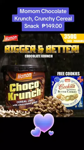 FREE COOKIES] Momom Chocolate Krunch, Crunchy Cereal Snack with Chocolate Glazed (420 Grams) Dessert Bonbon under ₱149.00 Hurry - Ends tomorrow!#followers #foryou #momomfood #everyone #fypシ #highlight 