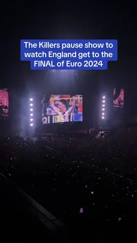 Is this the most British moment ever?  The Killers paused their show at the O2 in London as England got to the end of their semi-final match, launching straight into Mr Brightside as England progressed to the final of Euro 2024 #thekillers #england #threelions #football #mrbrightside #Soccer 
