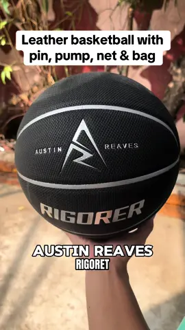 Leather Basketball indoor/outdoor with pin, pump, net & bag. #fyp #affordable #basketball #austin #reaves #lakers #rigorer 