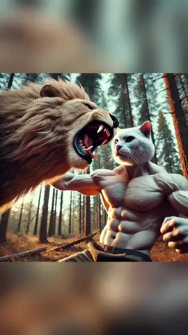 Luka is attacked by a lion #catfamily #aicat #cutecat #kittens #cats #catsoftiktok #viralvideo #fyp 