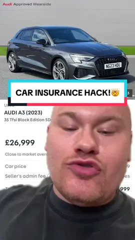 Audi A3 Car Insurance Hack 👏🏼 #zacstudd #carsoftiktok #carguy #carinsurancetips #cartiktok #carinsurancehacks 