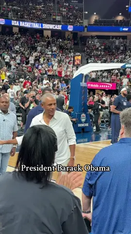 President Barack Obama lastnight at the @USA Basketball showcase vs Canada. #usa #usabasketball  #barackobama 